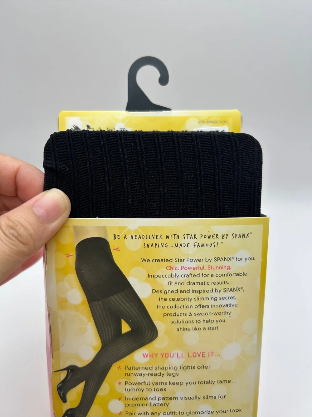 NWT Star Power by Spanx Ribbed row Shaping Tights Size C BLACK